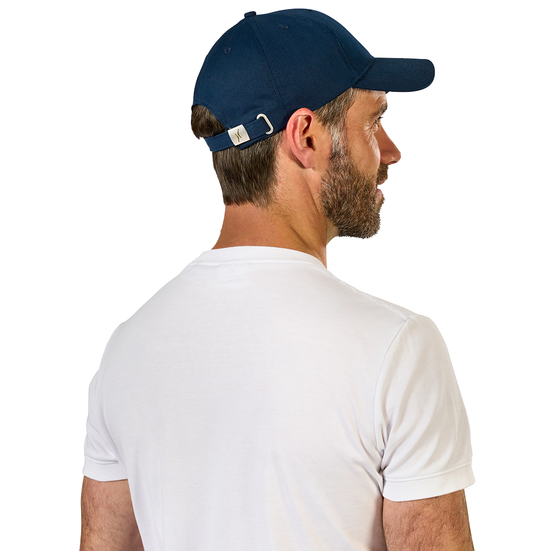 Dunkelblaue Krones Cap mit gesticktem Logo, Vorderansicht